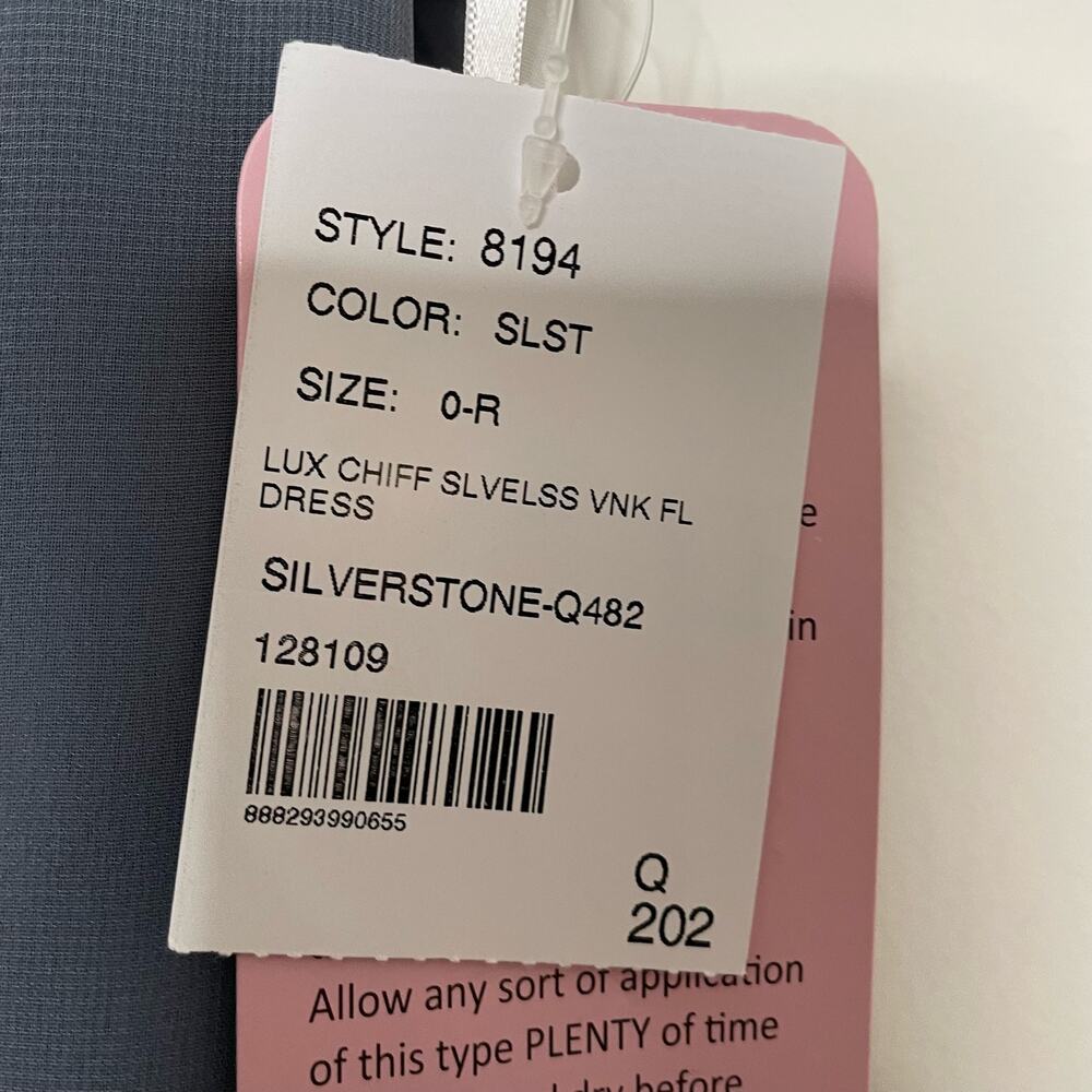 SOCIAL BRIDESMAIDS SLEEVELESS TIE BACK CHIFFON‎ TRUMPET GOWN 8194 Silverstone 0 - Picture 5 of 9